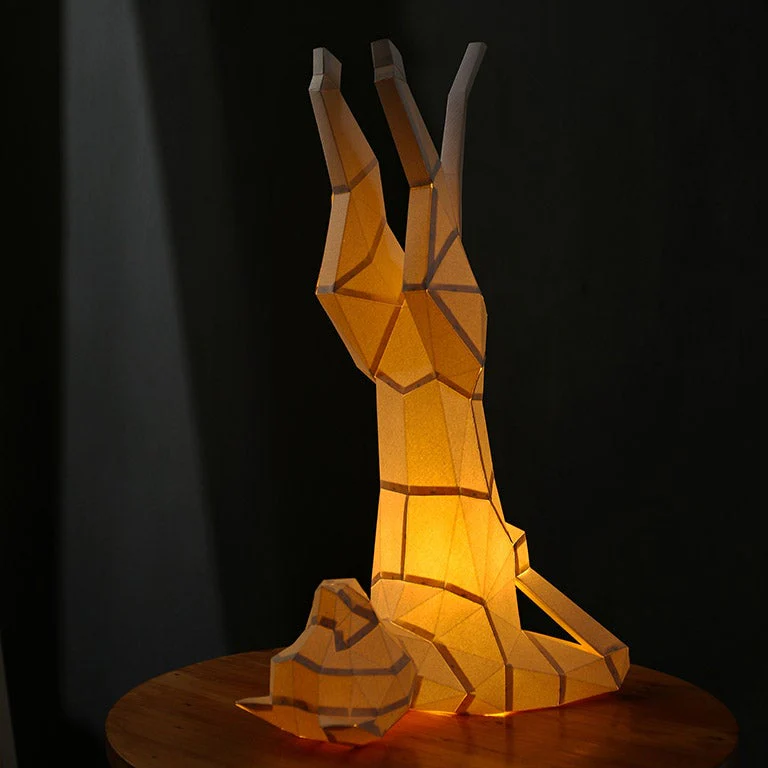 Yoga Cat 3D Paper Model, Lamp - Image 14