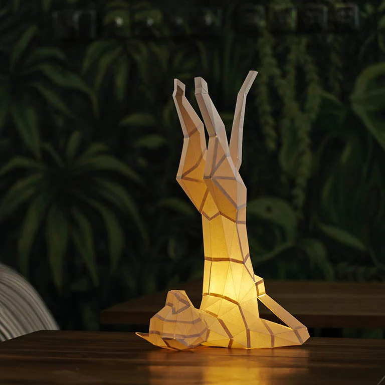 Yoga Cat 3D Paper Model, Lamp - Image 29