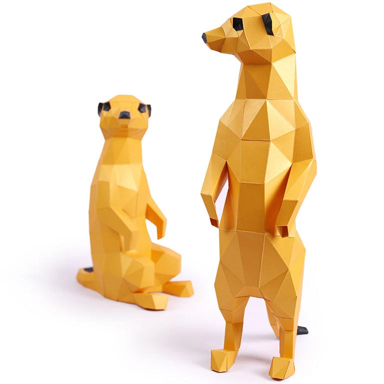 Meerkats 3D Paper Model - Image 2