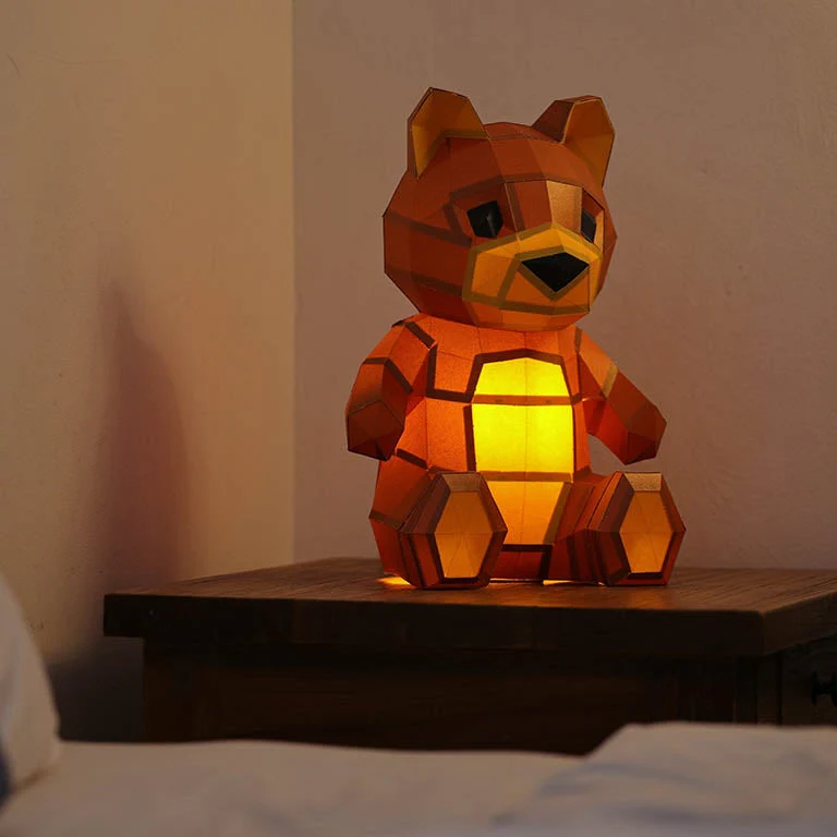 Teddy Bear 3D Paper Model, Lamp - Image 12