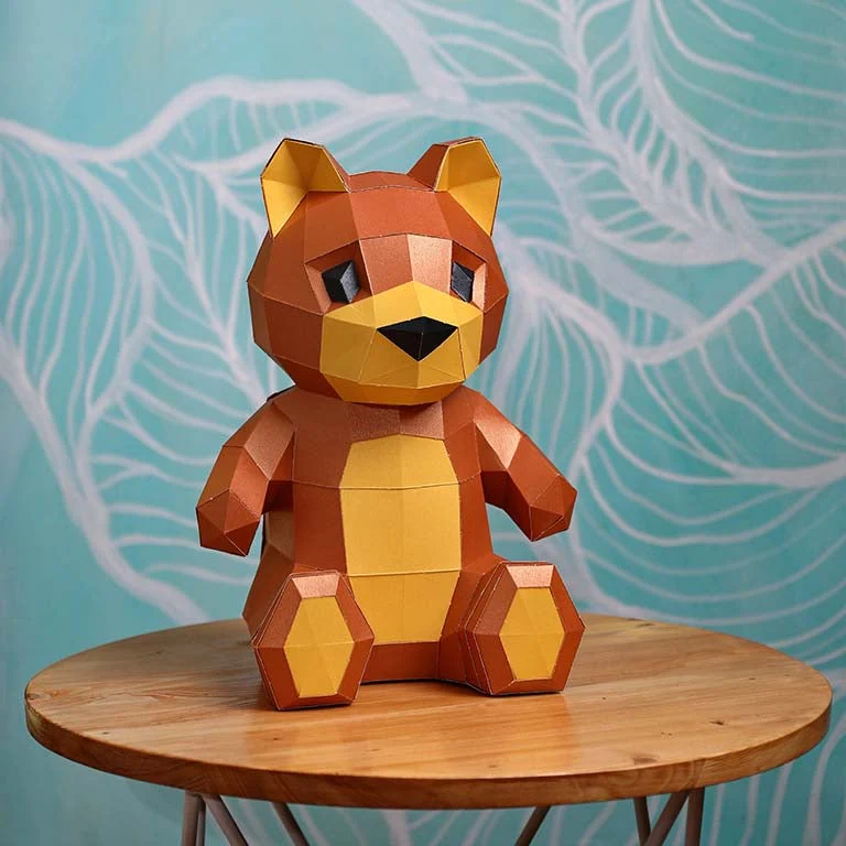 Teddy Bear 3D Paper Model, Lamp - Image 4